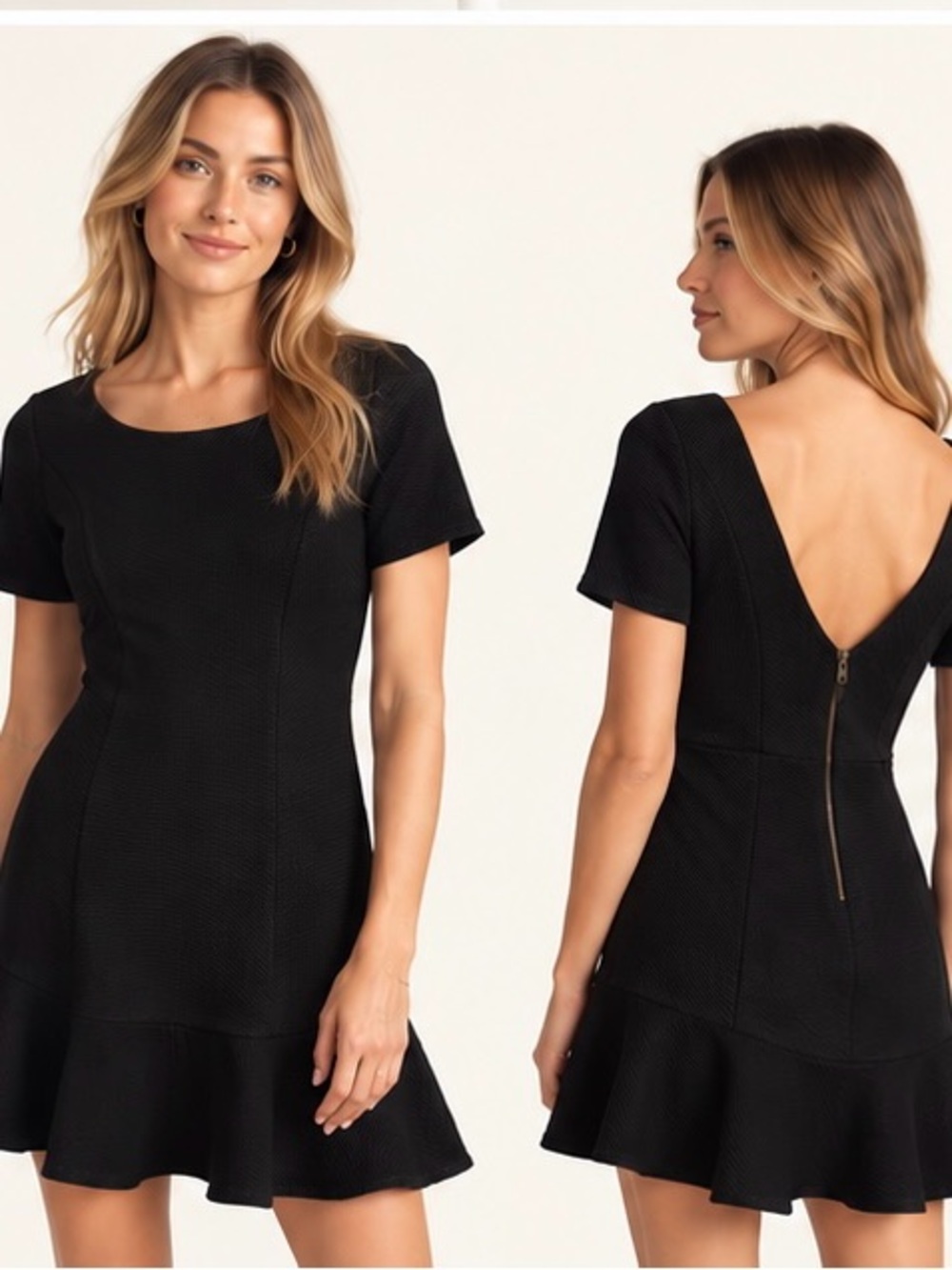 Anthropologie HD in Paris Marcelline Black Flounce Dress Size 4